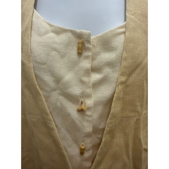VTG Koret Cottage Core Shirt Womens SZ 20W Vest Shirt Button Yellow White Plus - Picture 2 of 5